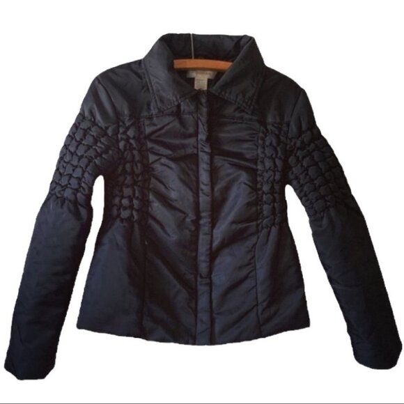 ROCHAS MID LENGTH LIGHT PUFFER DESIGNER LONG SLEEVES JACKET COAT WOMEN SMALL - Picture 2 of 8